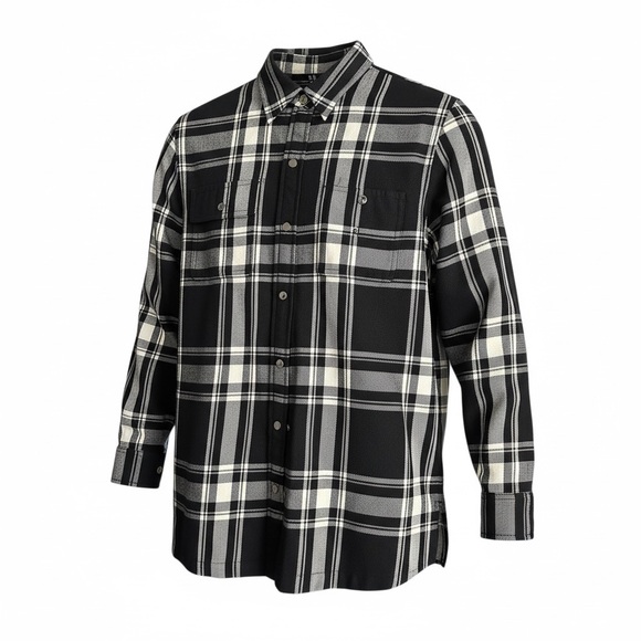 Women’s Lauren Ralph Black and White Wool Plaid Shirt - Picture 2 of 13
